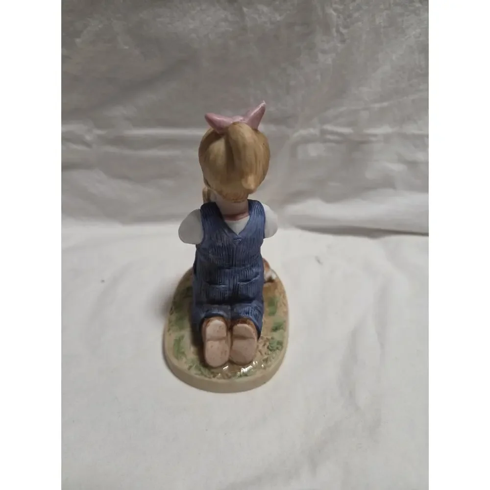 1985 HOMCO Denim Days 1503 Puppy Love Figurine Home Interiors Gifts D3